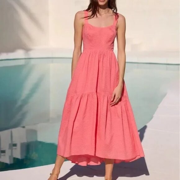 AYR Dresses & Skirts - AYR The Magic Moment Dress in Agua Fresca Pink Crinkle Cotton Size XL EUC